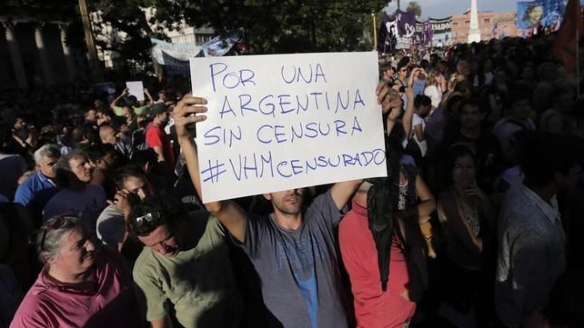 Manifestación en apoyo del periodista Víctor Hugo Morales.