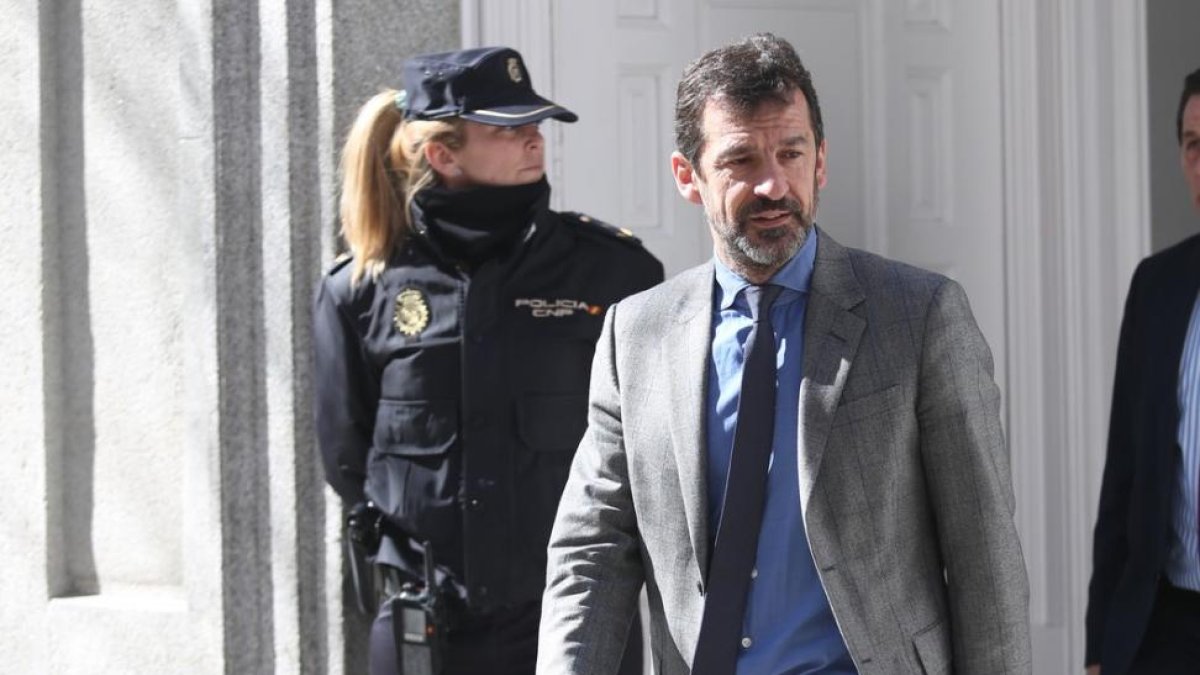 El jefe de los Mosso, Ferran López, saliendo del Tribunal Supremo, el 26 de febrero.