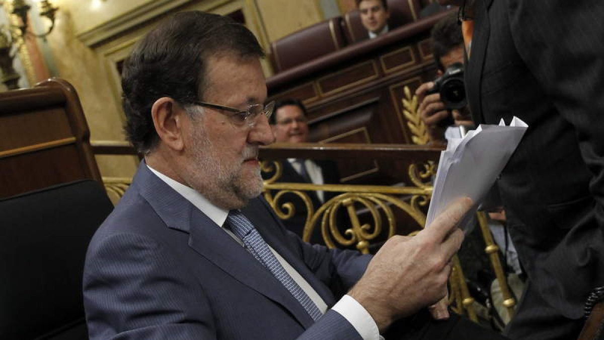 Rajoy, en la sesión de control al Ejecutivo en la que se abordó el caso de las tarjetas opacas.