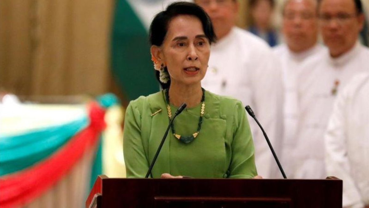 La líder birmana y premio Nobel de la Paz Aung San Suu Kyi.