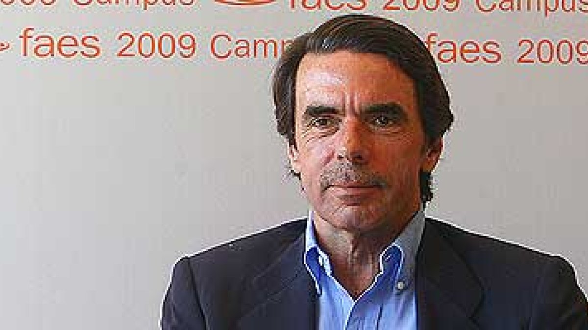Aznar en un acto el pasado verano.