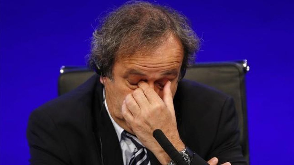 Michel Platini durante una de sus últimas apariciones al cargo de la UEFA
