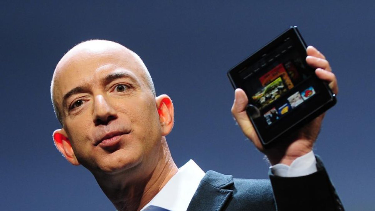 El CEO de Amazon, Jeff Bezos, en la presentación del Kindle Fire, en Nueva York, en el 2011.