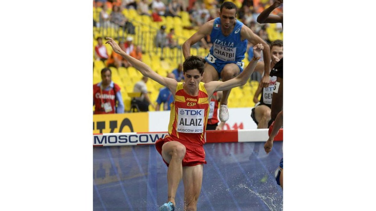 El atleta leonés, Roberto Aláiz, en pleno esfuerzo.