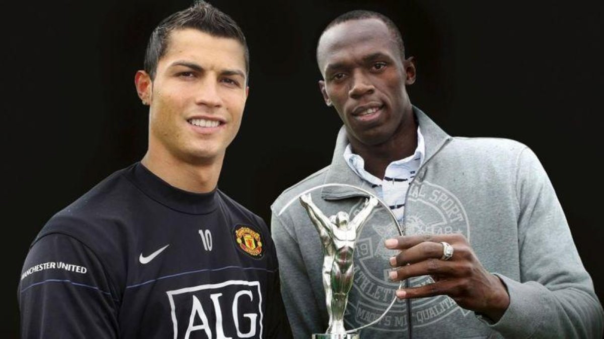 Cristiano Ronaldo y Usain Bolt, en los premios Laureus de 2009.