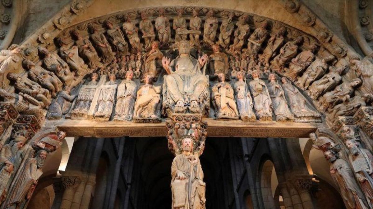 El pórtico de la Gloria de la catedral de Santiago de Compostela.