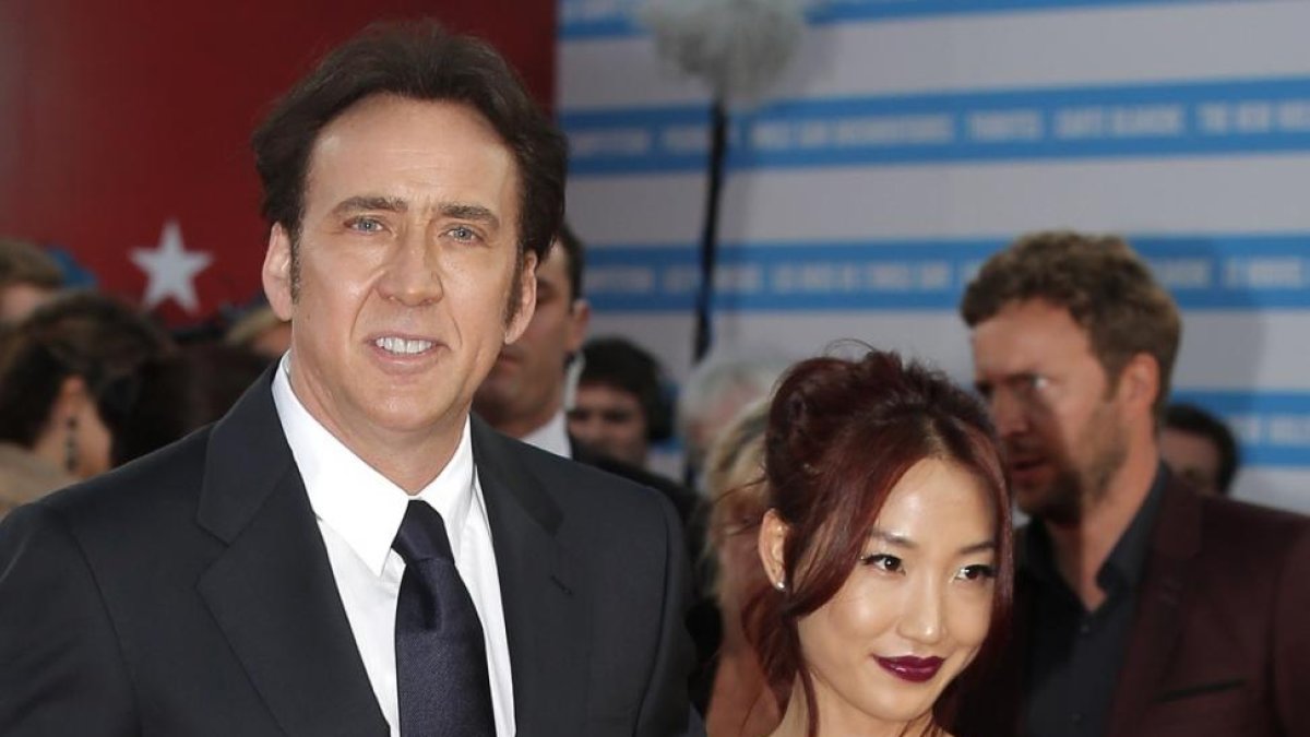 Nicolas Cage y Alice Kim, en el 2013.