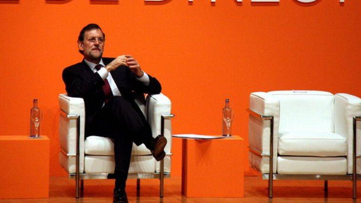 Mariano Rajoy, durante el Congreso Nacional de Directivos de la Asociación para el Progreso de la Dirección, este martes, en Valencia.