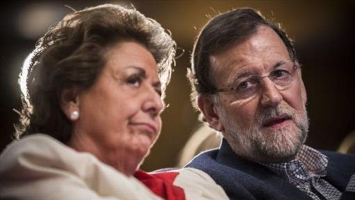 Barberá y Rajoy, en un acto del partido en Valencia, en marzo del 2015.