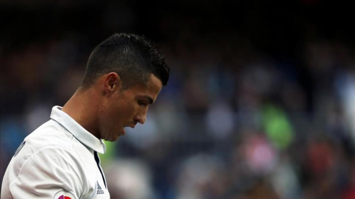 Cristiano Ronaldo, durante el partido contra el Leganés en el Bernabéu.
