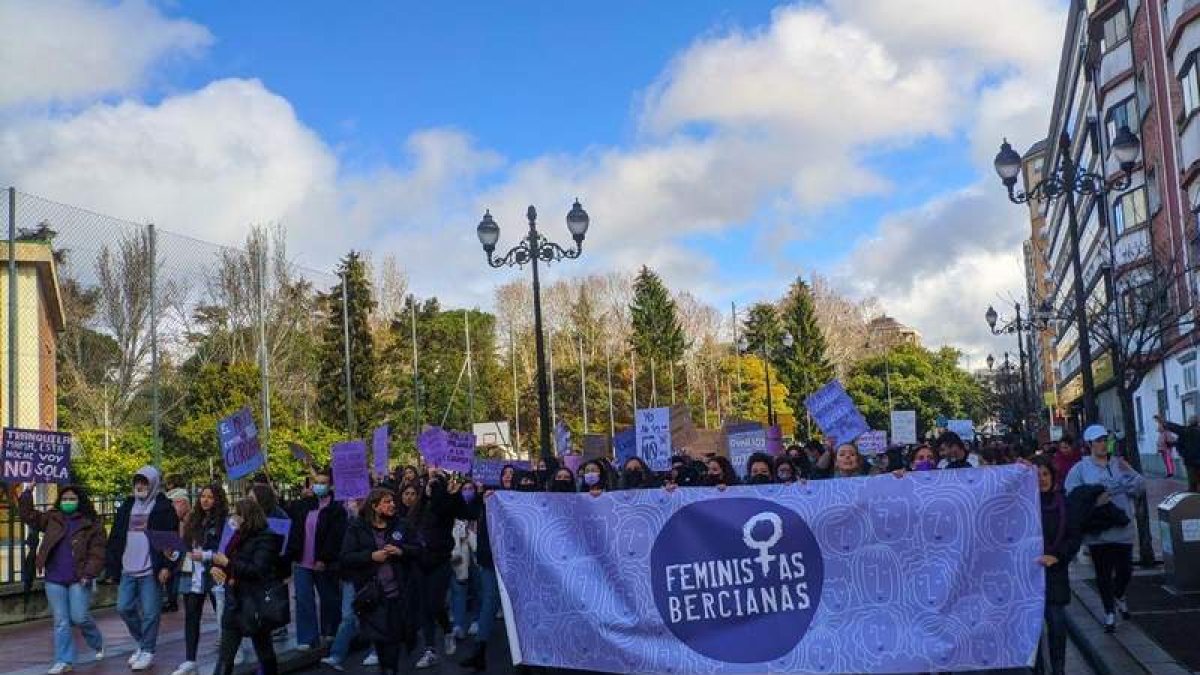 Una de las manifestaciones de Feministas Bercianas. DL