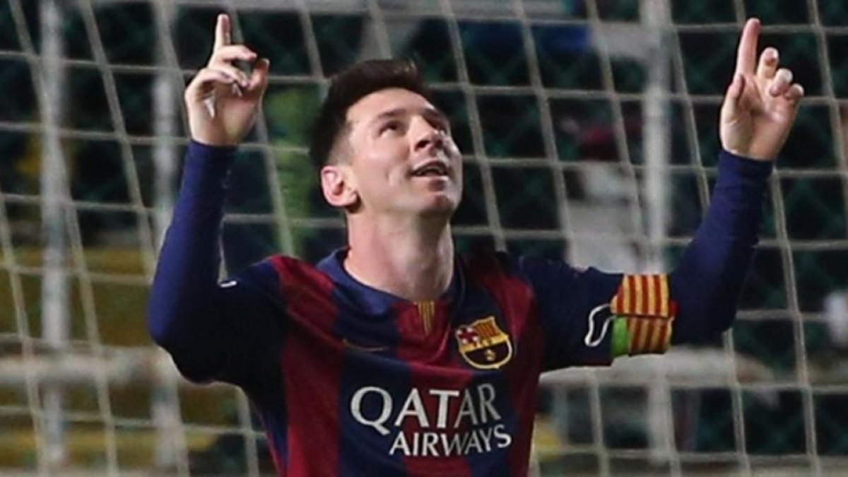 Leo Messi dedica un gol a su abuela Celia, la esposa del fallecido Antonio Cuccittini.