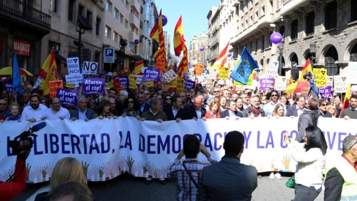Manifestación de Societat Civil Catalana del pasado 19 de marzo de 2017