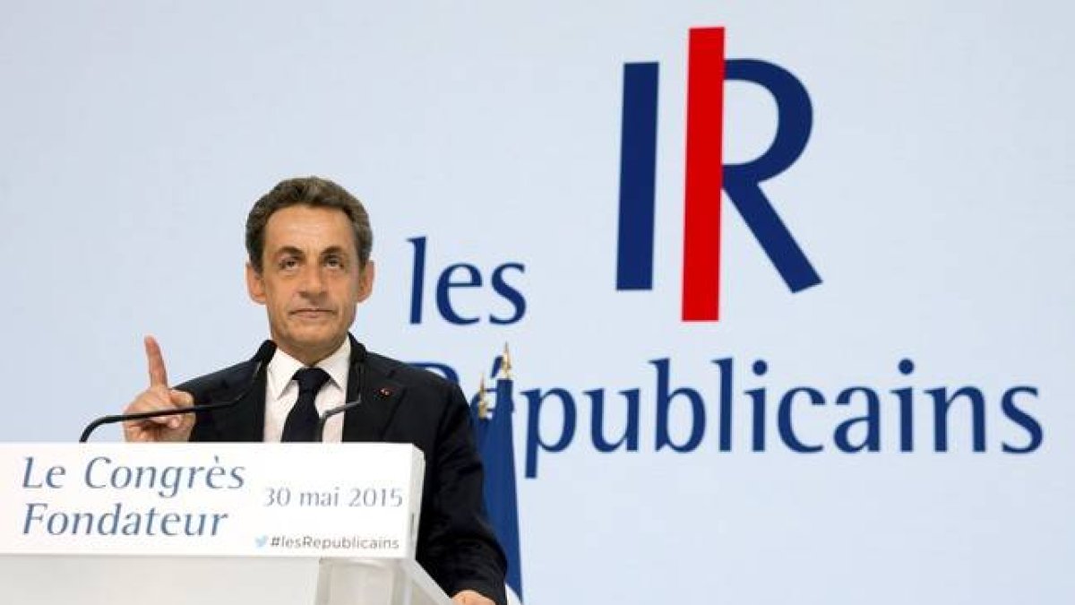 Sarkozy durante su discurso en el Congreso de reformulación de su partido.