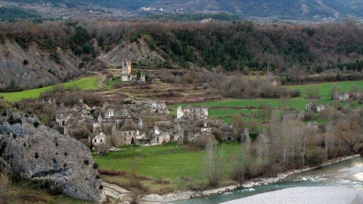 Vista de Jánovas, en el Prepirineo de Huesca.