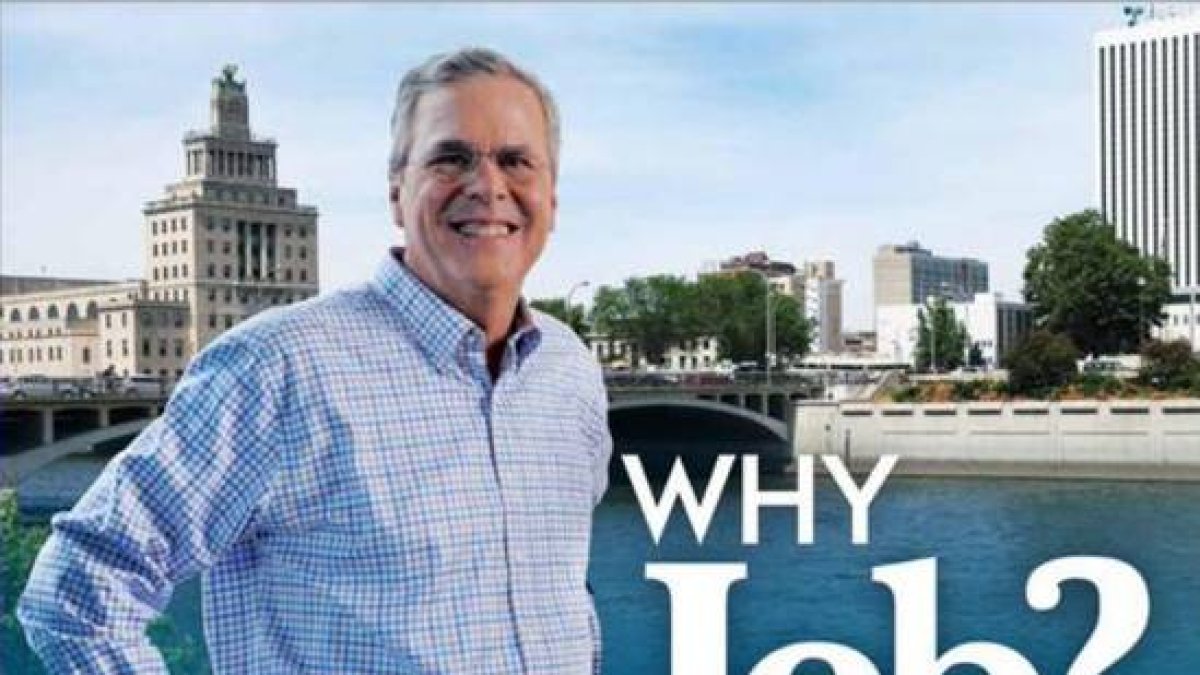 Cartel promocional de Jeb Bush en Iowa.
