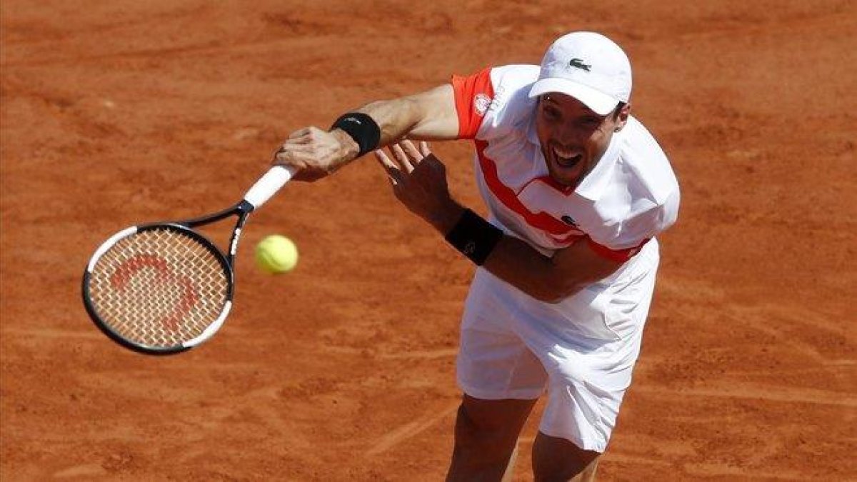 Roberto Bautista, durante su último partido en Roland Garros.