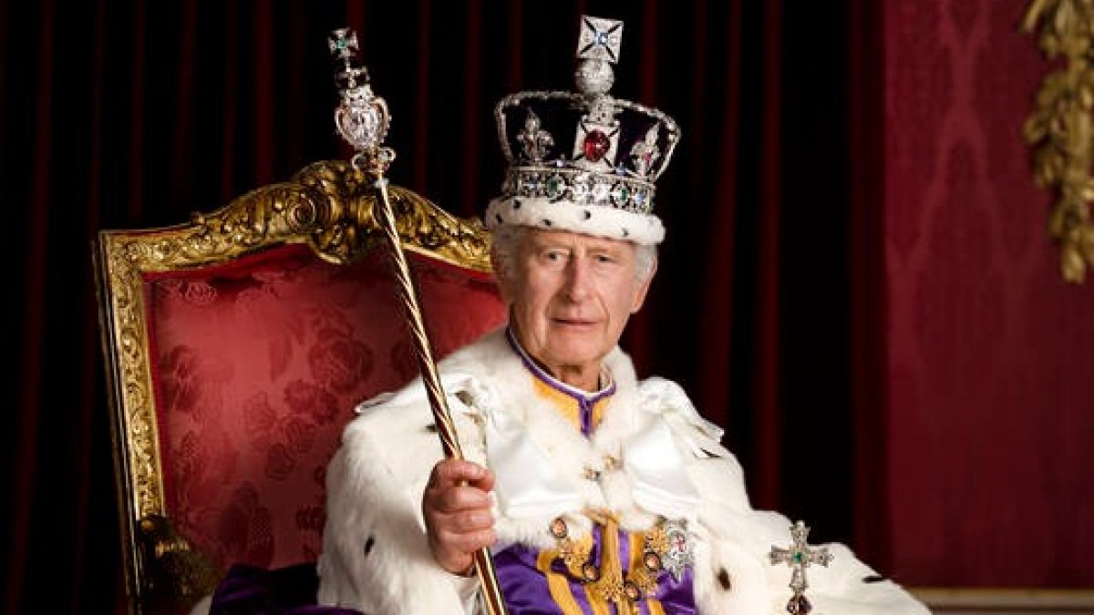 Imagen oficial del rey Carlos III de Inglaterra. EFE