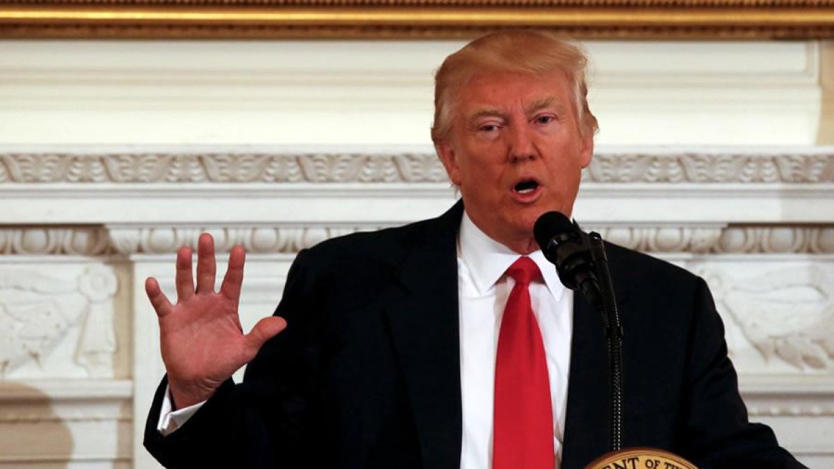 Trump pronuncia su discurso ayer en la Casa Blanca. AUDE GUERRUCCI