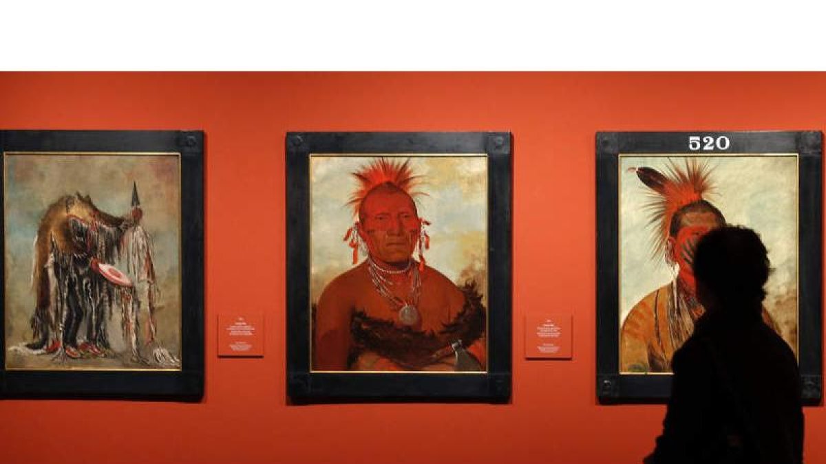 Retratos de algunos jefes indios, dentro de la exposición ‘La ilusión del Lejano Oeste’, que exhibe el Museo Thyssen.