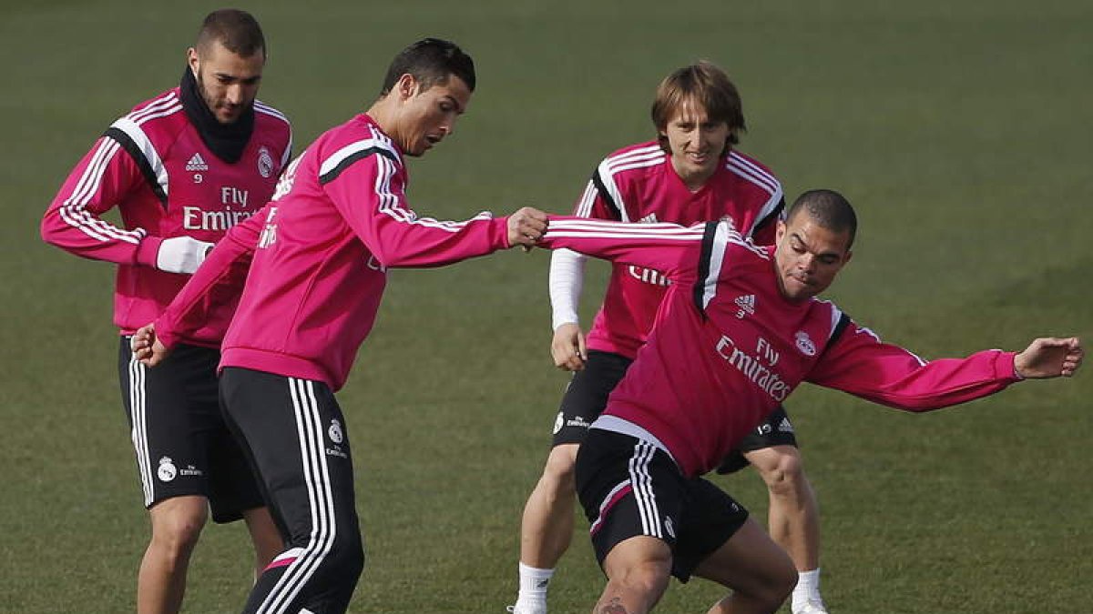 Cristiano Ronaldo en un entrenamiento.