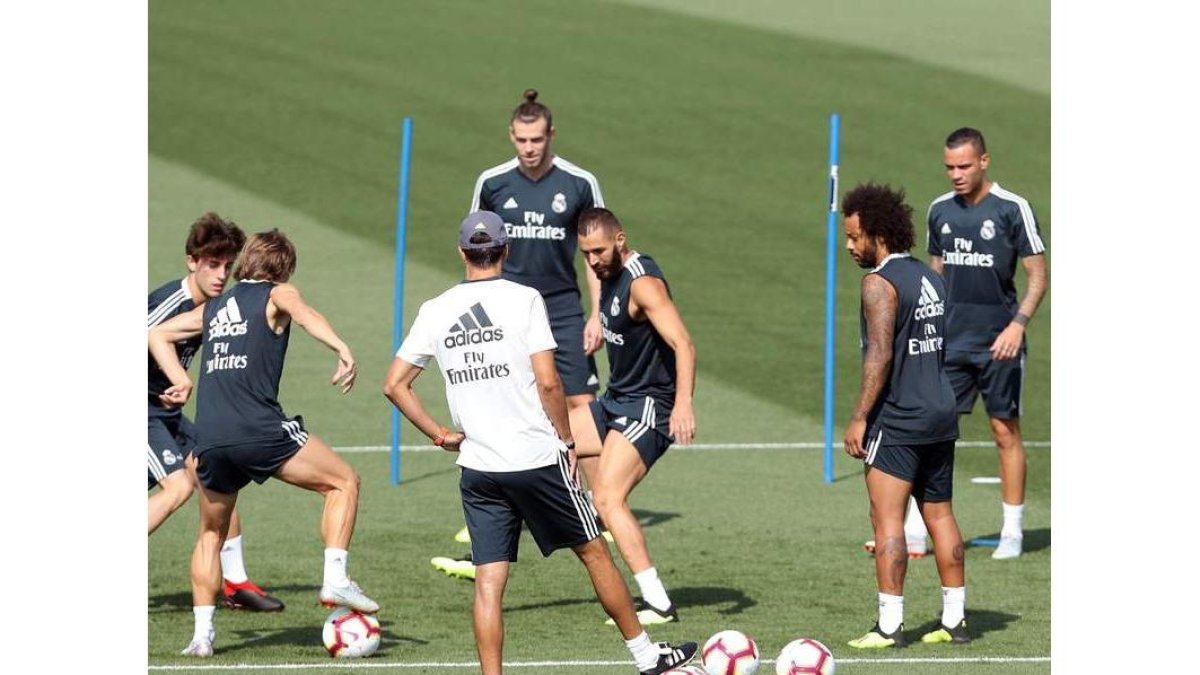 Los jugadores del Real Madrid preparando la primera jornada de Liga ante el Getafe. J, J, GUILLÉN