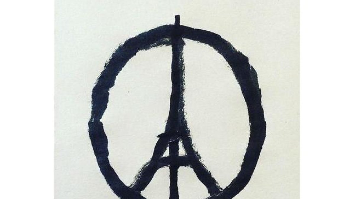 'Peace for Paris', el diseño del artista francés Jean Jullien publicado en Twitter.