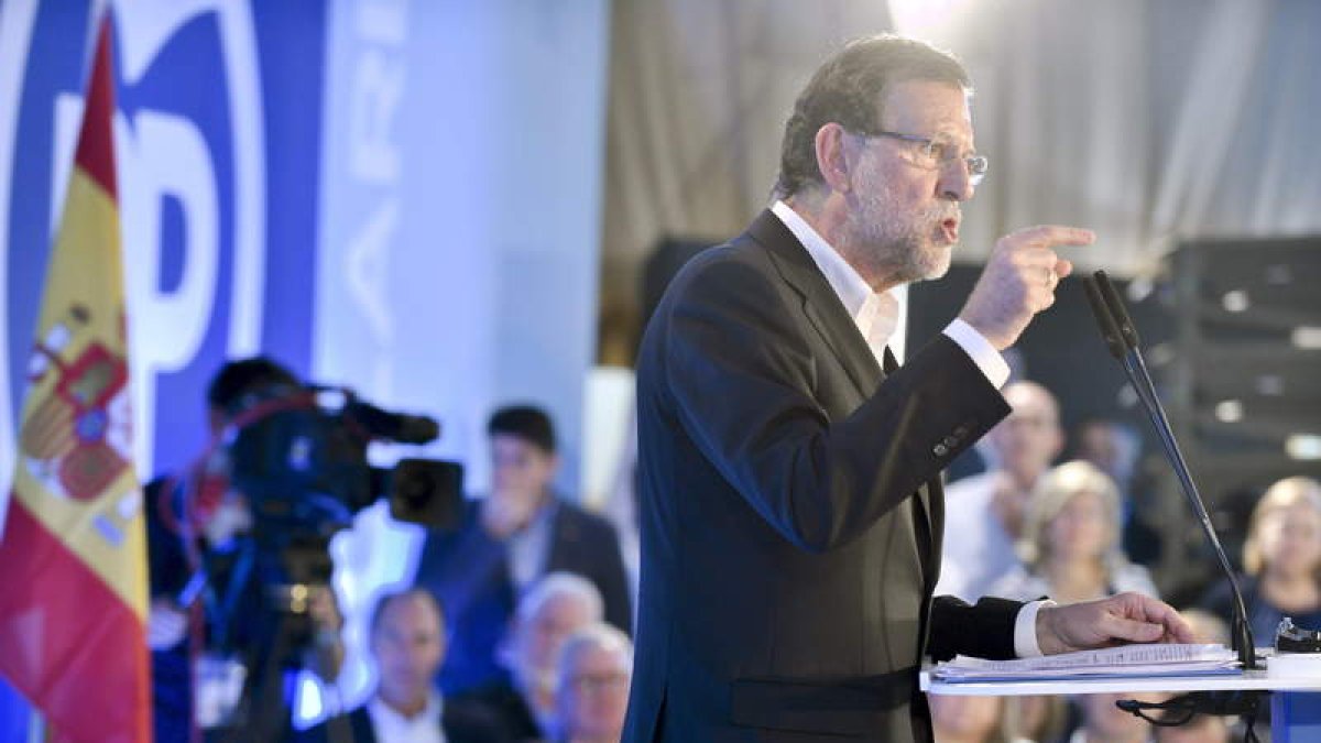 El presidente del Gobierno, Mariano Rajoy, durante su intervención en el acto de Toledo.