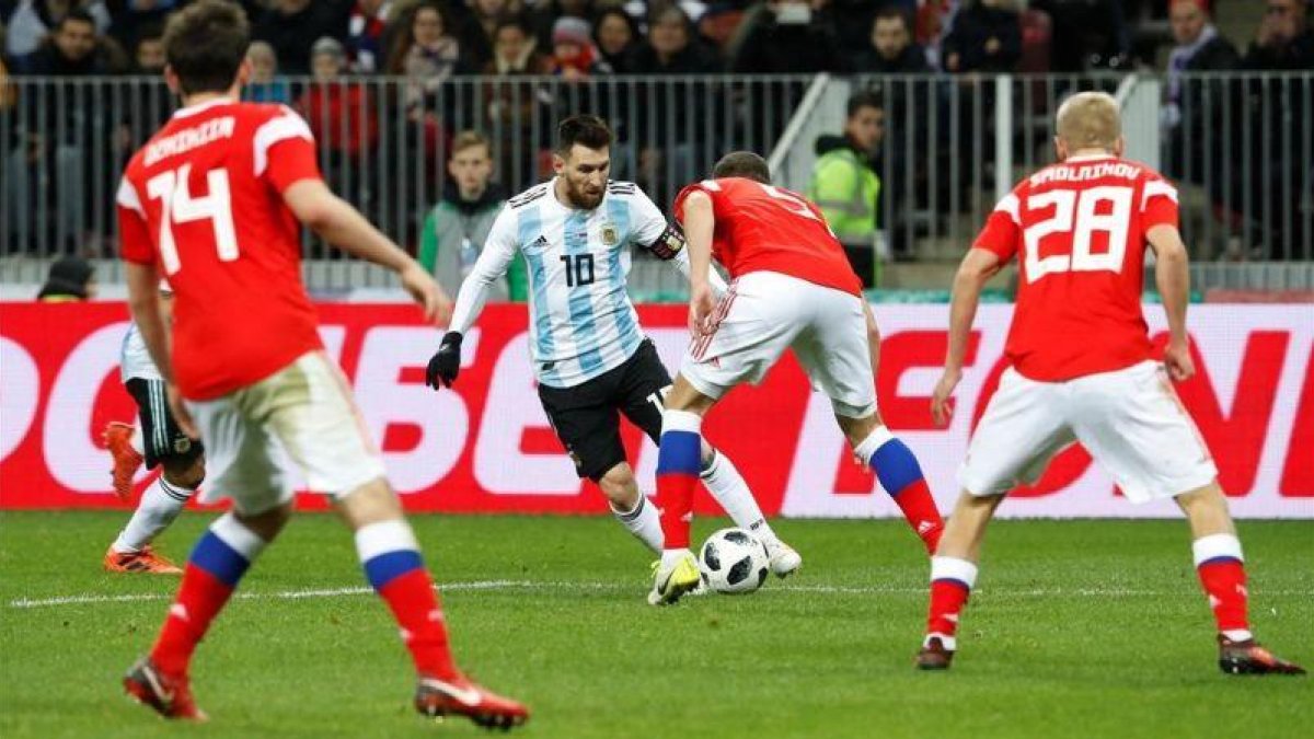 Messi, durante una acción del partido.