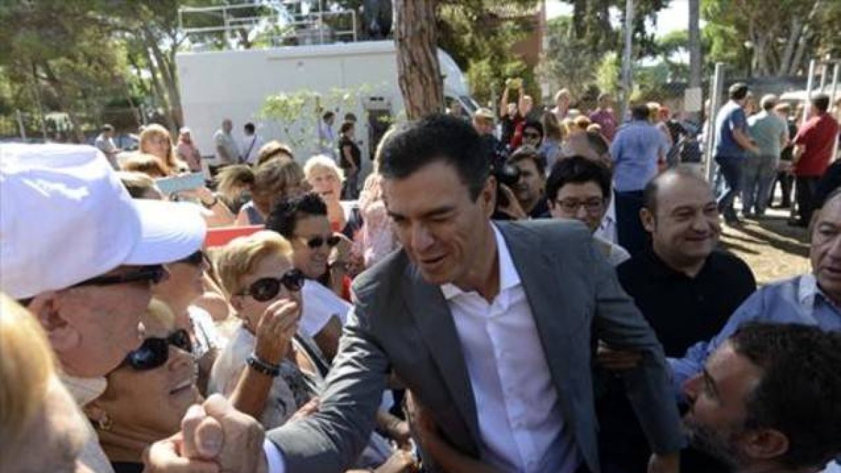 Pedro Sánchez, al llegar al acto central del PSC.