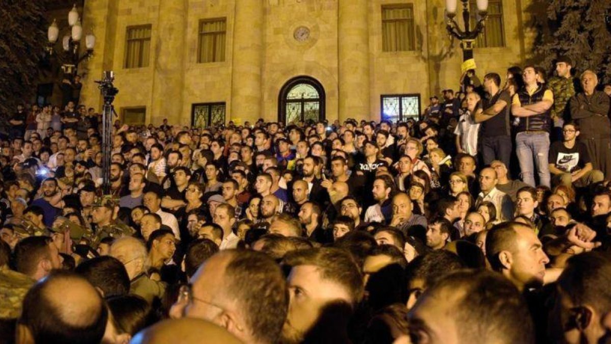 Manifestación en apoyo de de Pashinyan, el pasado 3 de octubre.