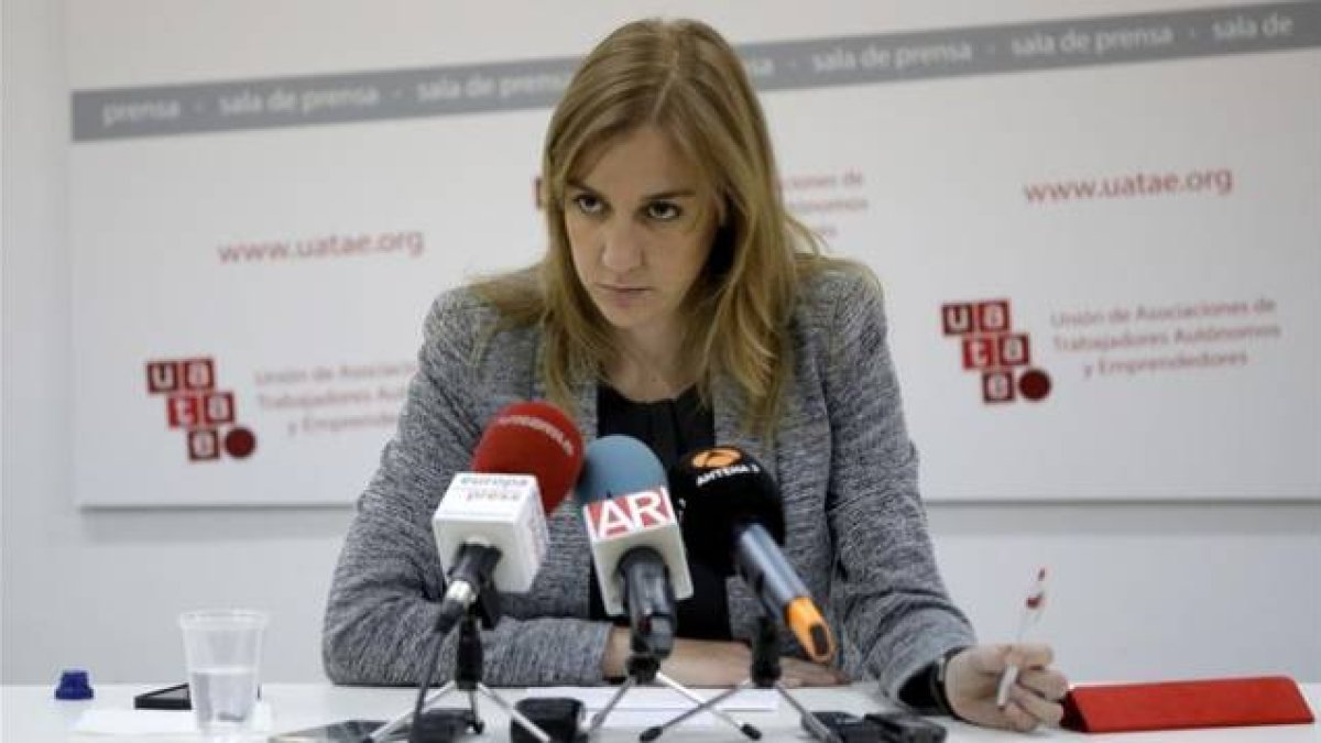 Tania Sánchez, durante la rueda de prensa que ha ofrecido este martes.