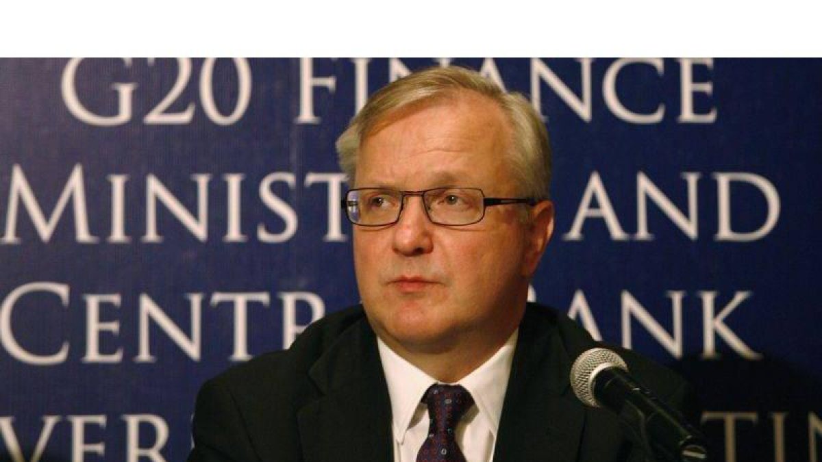 El comisario Olli Rehn, el lunes, en un encuentro del G-20 en México.