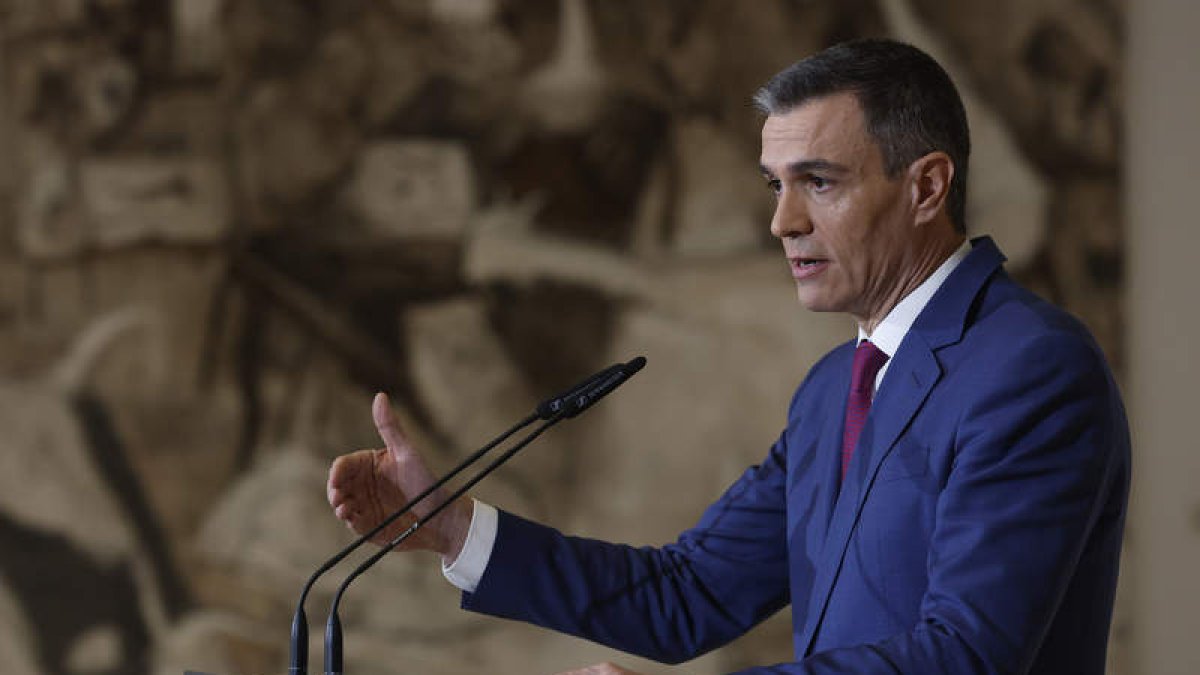 Pedro Sánchez realiza declaraciones tras la reunión del Consejo de Ministros. JUAN CARLOS HIDALGO