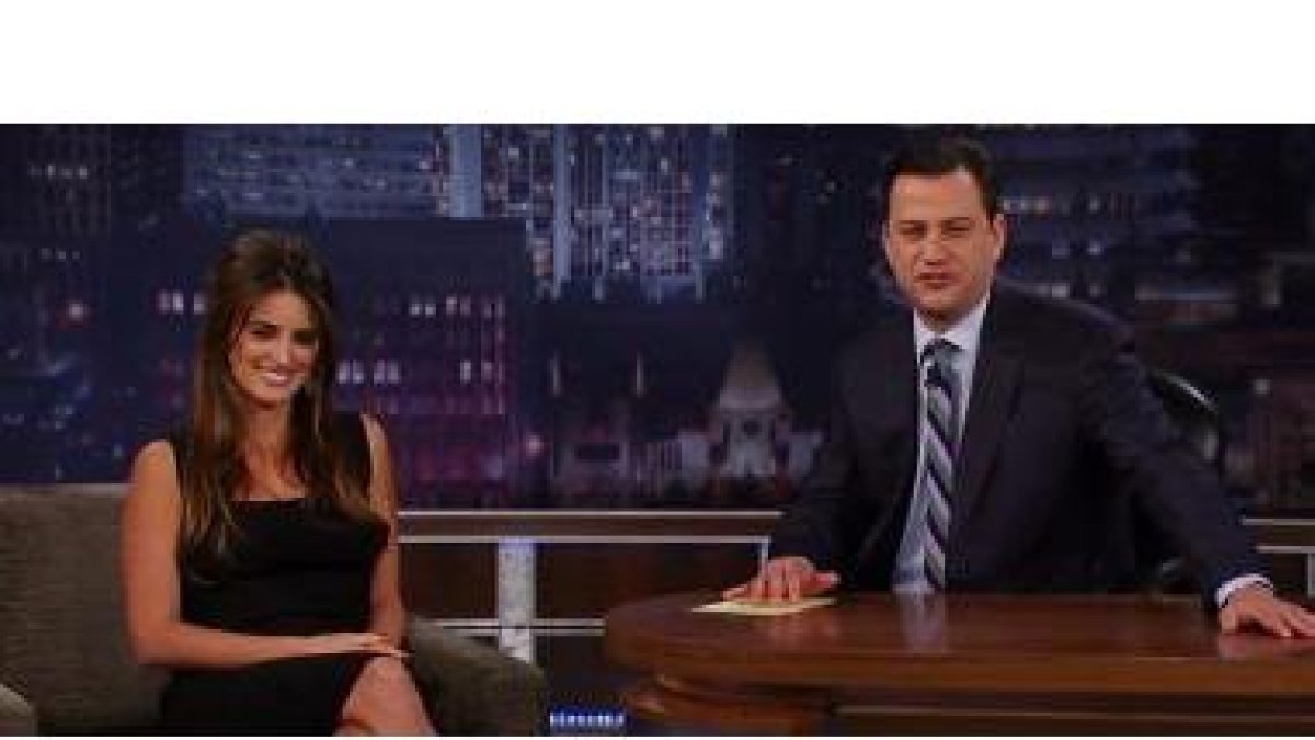 Penélope Cruz, en el programa de televisión de Jimmy Kimmel.
