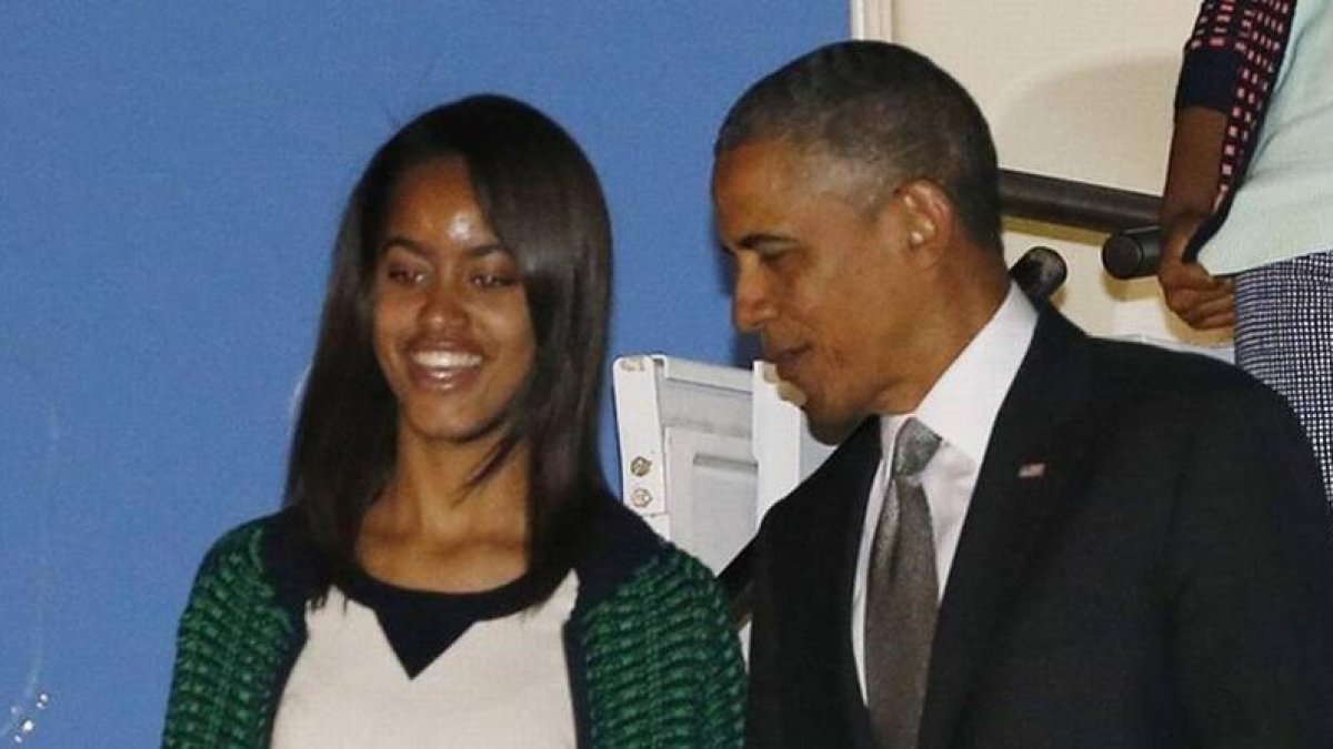 El presidente Barack Obama, con su hija Malia.