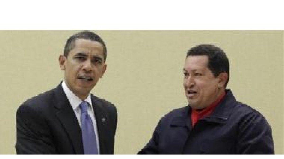 Hugo Chavez y Barack Obama.