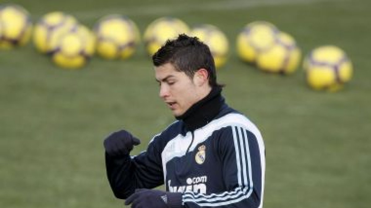 Cristiano Ronaldo durante un entrenamiento.