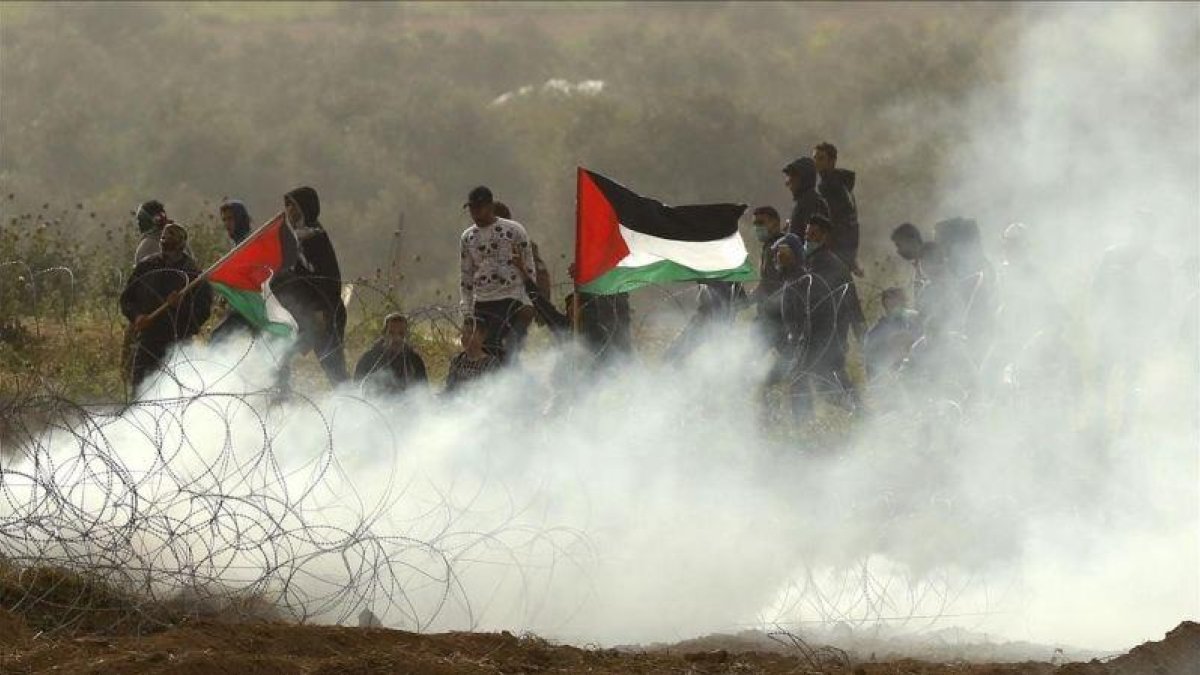 Enfrentamientos en la frontera de Gaza con Israel en el primer aniversario de la Gran Marcha del Retorno.