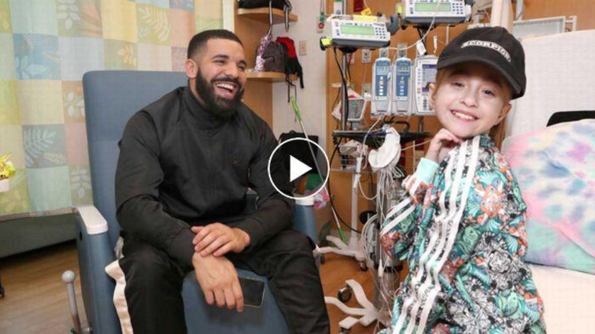 El rapero Drake visita por sorpresa a una niña hospitalizada en Chicago que soñaba con conocerle. /