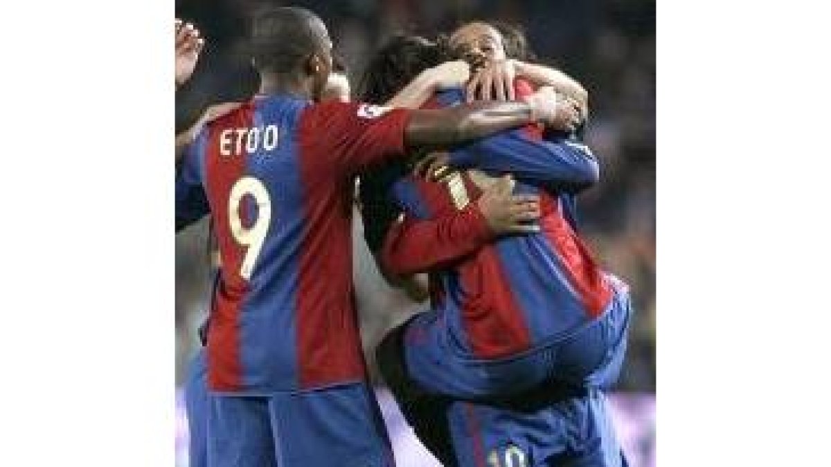 Los jugadores del Barça celebran un gol conseguido esta temporada