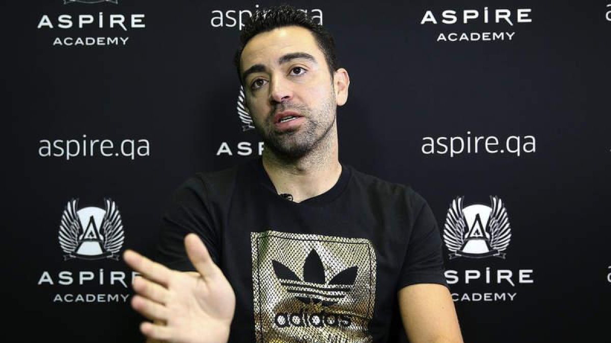 Xavi Hernández, jugador del Al-Sadd, en la Aspire Academy en Doha.