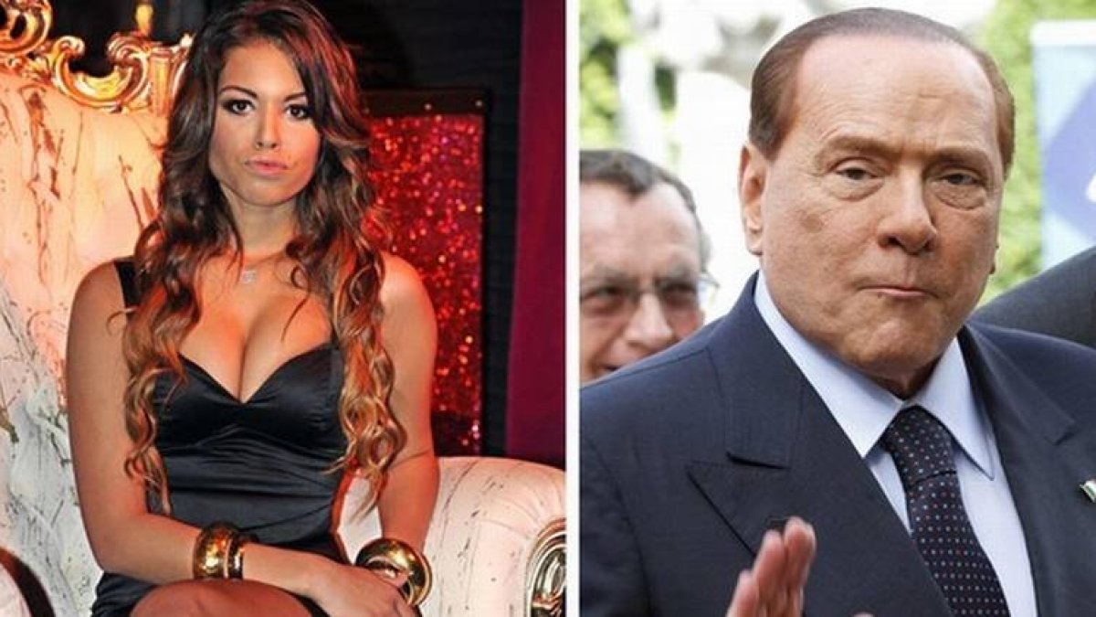 El exprimer ministro italiano, Silvio Berlusconi, y la marroquí Karima el Mahroug, conocida como 'Ruby rompecorazones'.