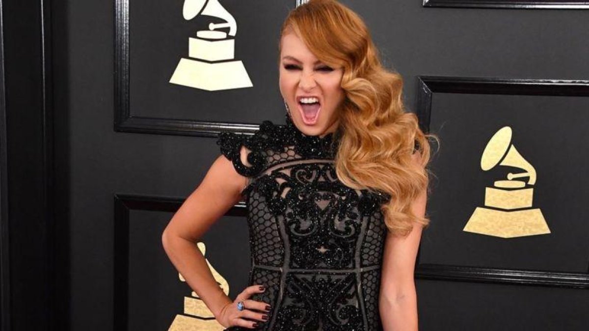 La cantante Paulina Rubio, en los Grammy, el pasado 12 de febrero en Los Ángeles.