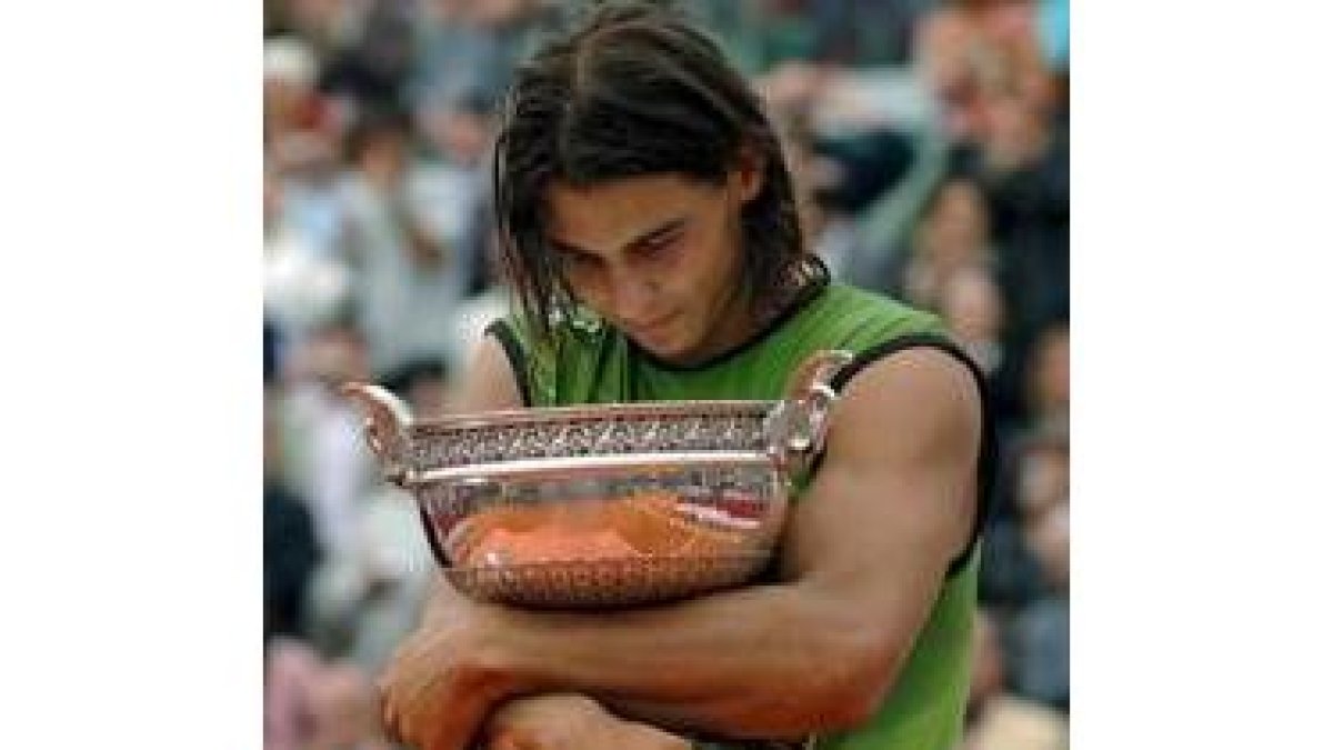 Rafael Nadal. tras ganar el año pasado su primer Roland Garros