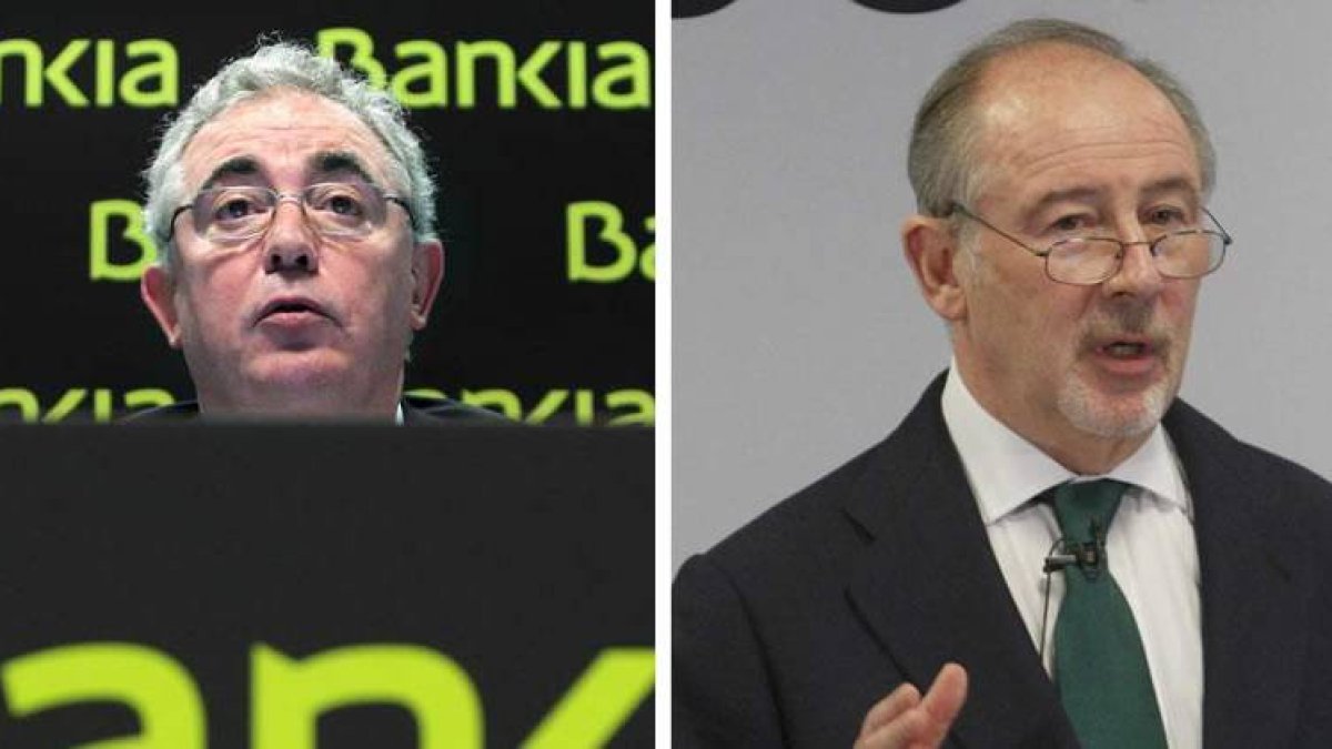 El consejero delegado, Francisco Verdú y el ex presidente de Bankia, Rodrigo Rato.