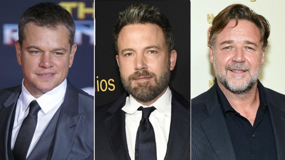 Matt Damon, Ben Affleck y Russell Crowe acusados de encubrir a Harvey Weinstein.