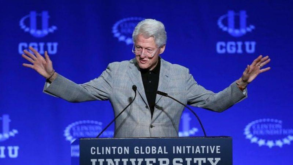 Bill Clinton durante la conferencia en Miami (Florida).