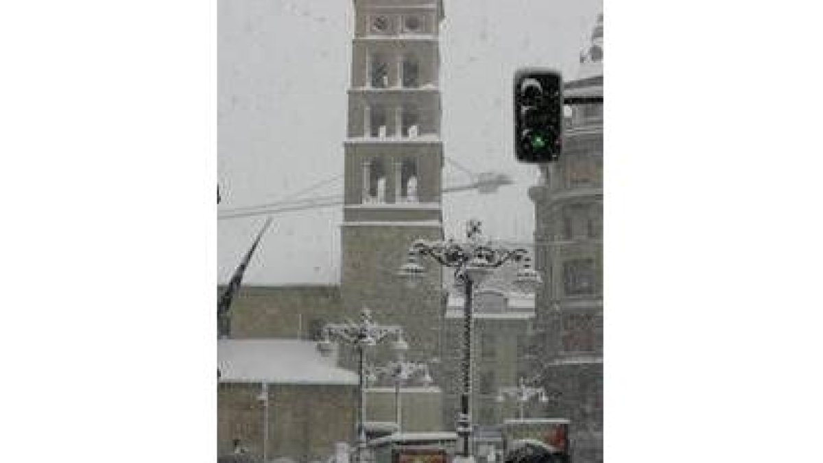 Santo Domingo, en un momento en el que la nevada era más intensa