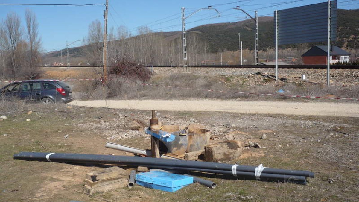 Catas realizadas recientemente en la localidad de La Seca para la línea de AVE de León a La Robla.